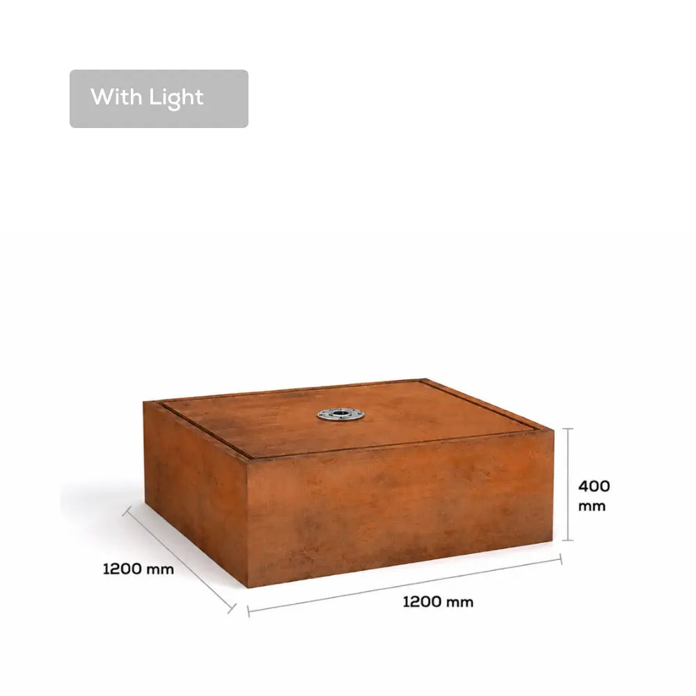 Corten Steel Square Narrow Water Fountain
