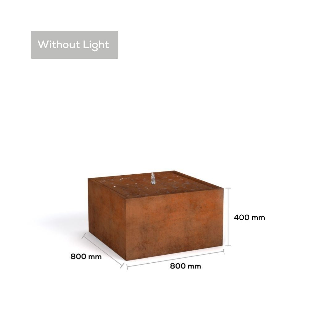 Corten Steel Square Narrow Water Fountain