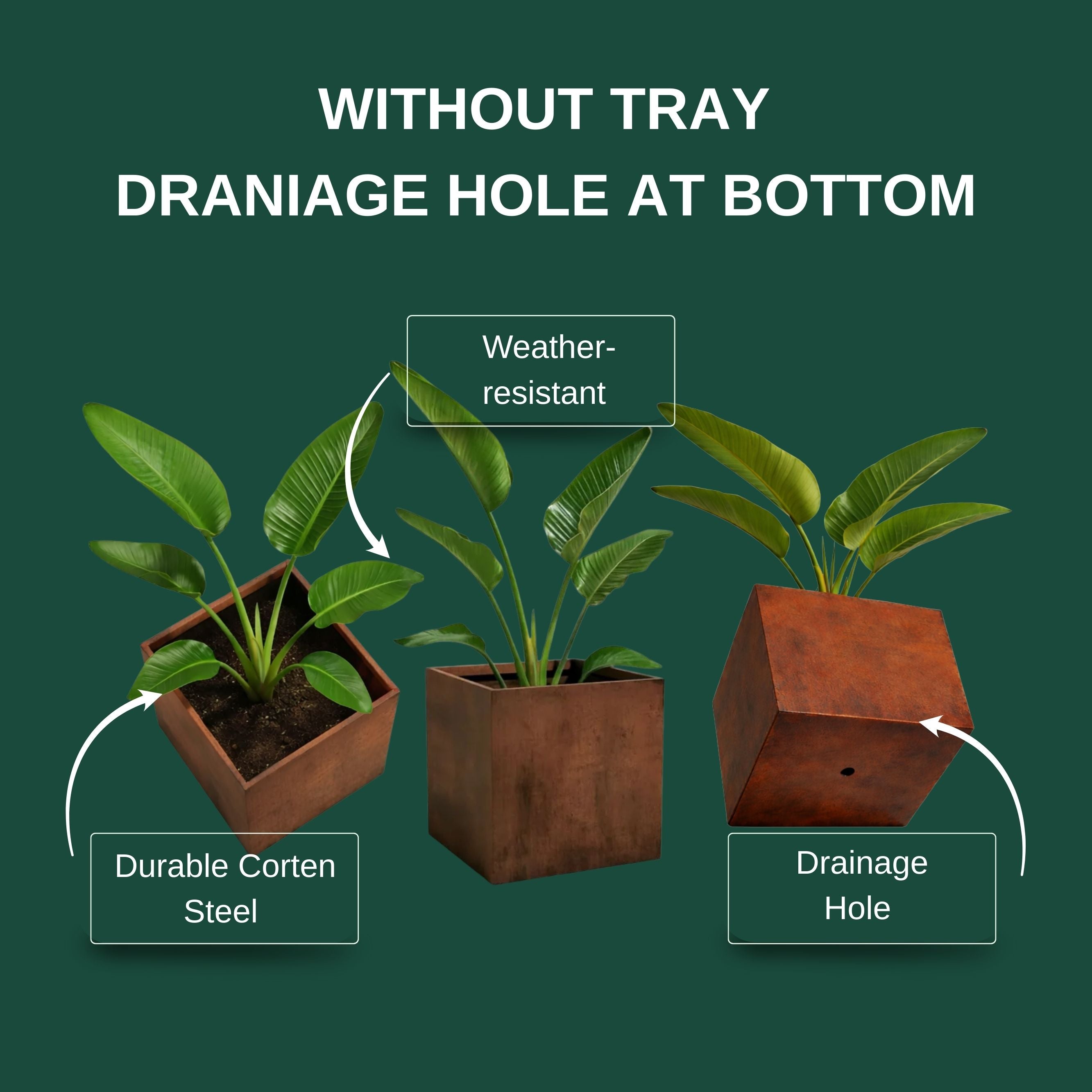 Corten Steel VitaSquare Classic Plant Pot