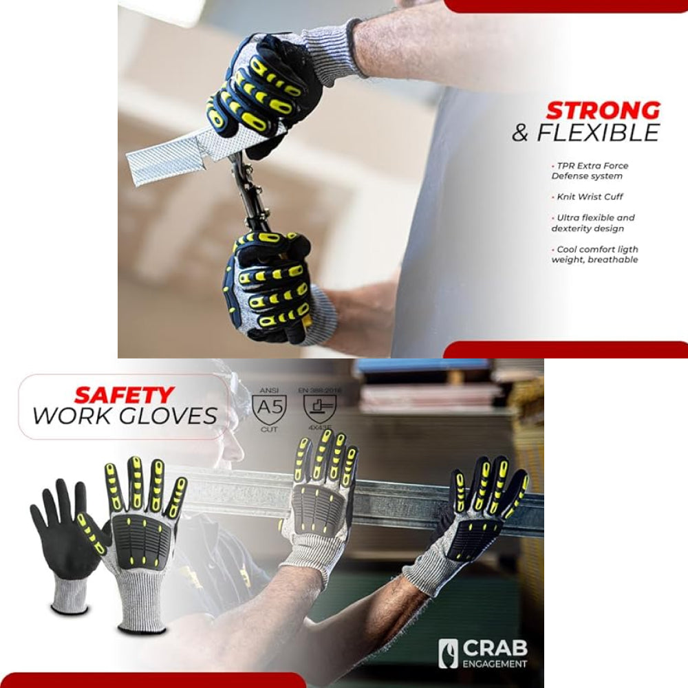 Anti-Impact TPR Cut-Resistant Gloves – Foam Coated - Tool Market