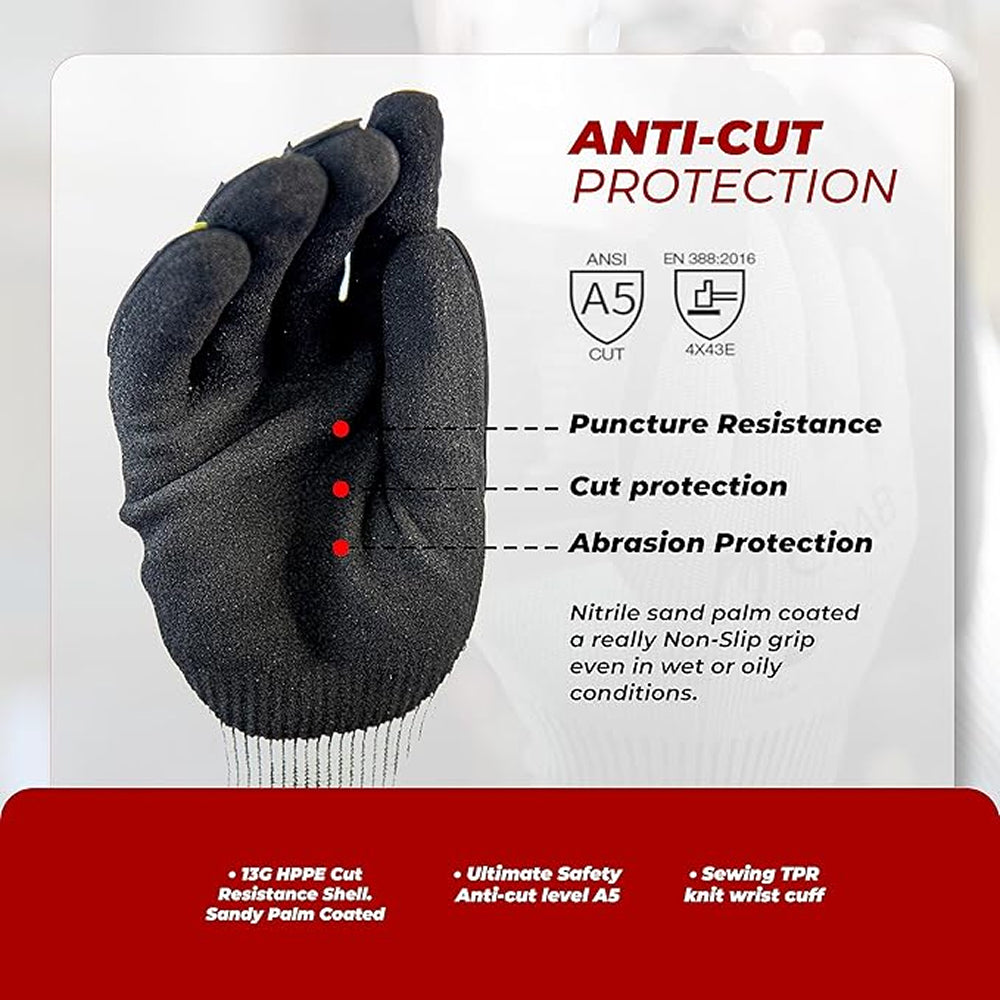 Anti-Impact TPR Cut-Resistant Gloves – Foam Coated - Tool Market