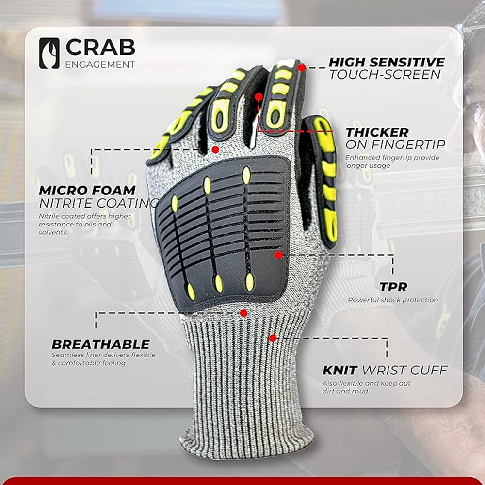 Anti-Impact TPR Cut-Resistant Gloves – Foam Coated - Tool Market