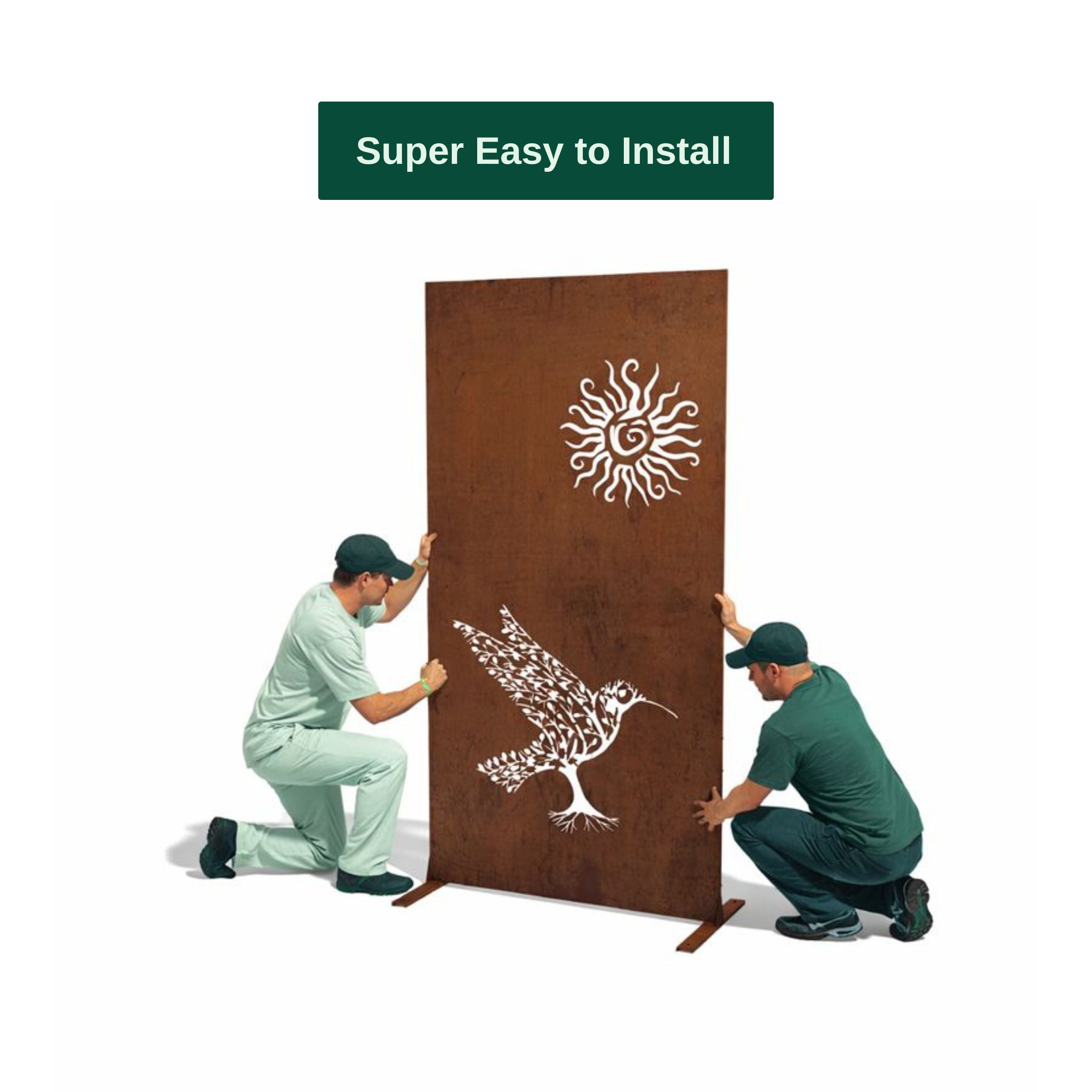 Super easy to install corten steel screen