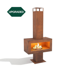 Corten Steel Grand Hearth Fire Place