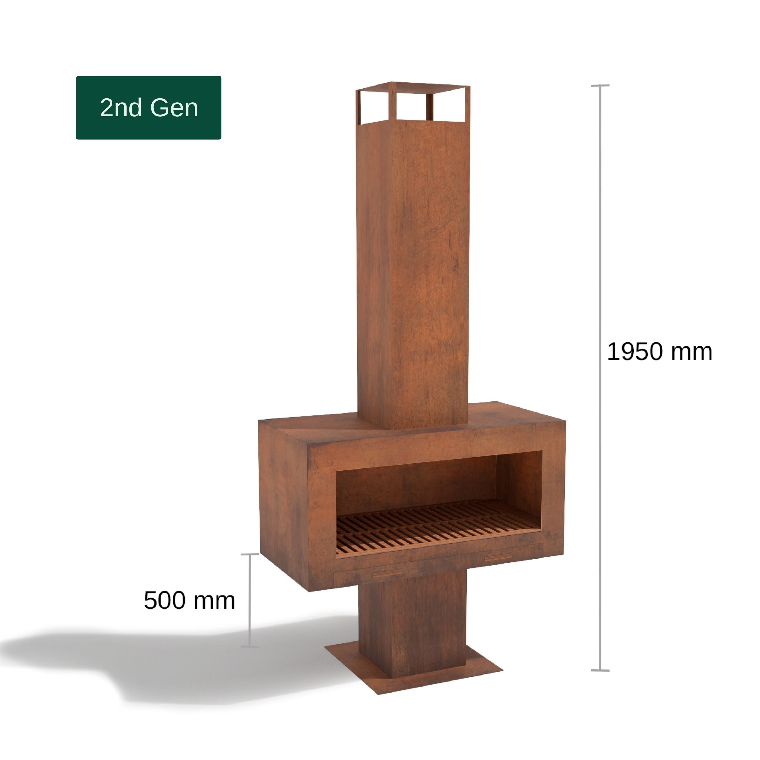 Corten Steel Grand Hearth Fire Place