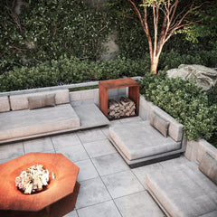 Outdoor environment for Corten Steel storage box