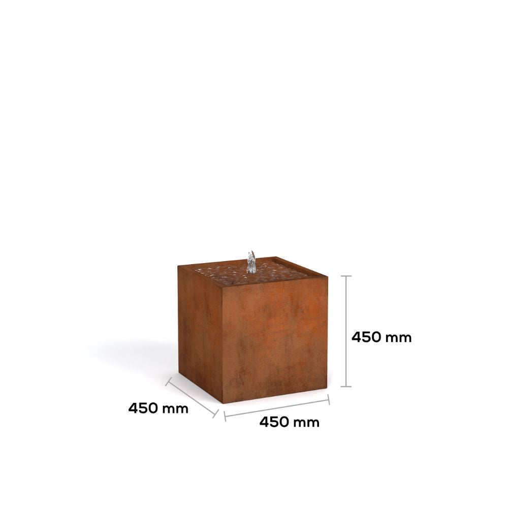 Corten Steel Peace Maker Cube Water Fountain