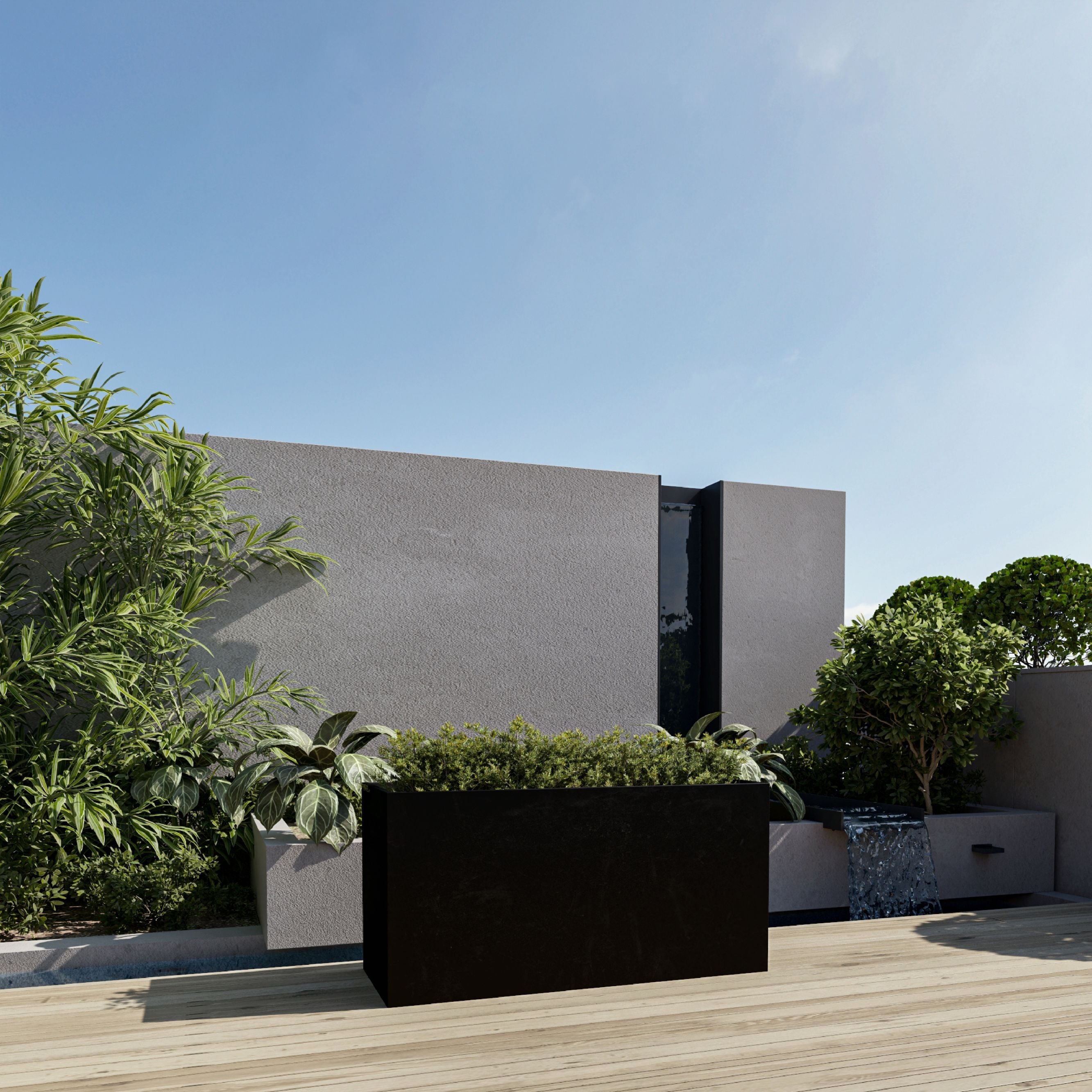 Black Sentinel Garden Planter Pot