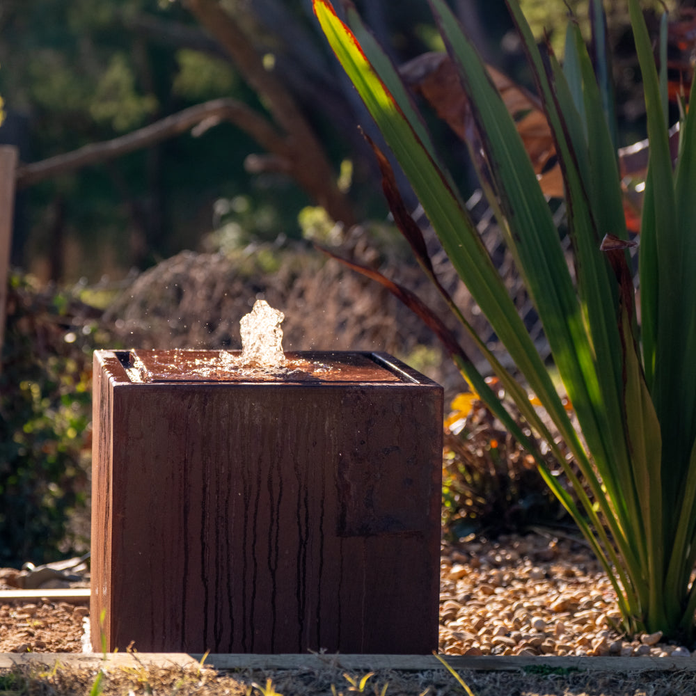 Corten Steel Square Water Fountain - Tool Market 