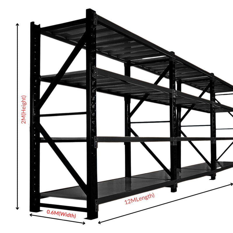 heavy-duty-warehouse-garage-storage-h2000-x-l12000-x-d600mm-steel-5-base-matte-black-shelving-unit-5000kg