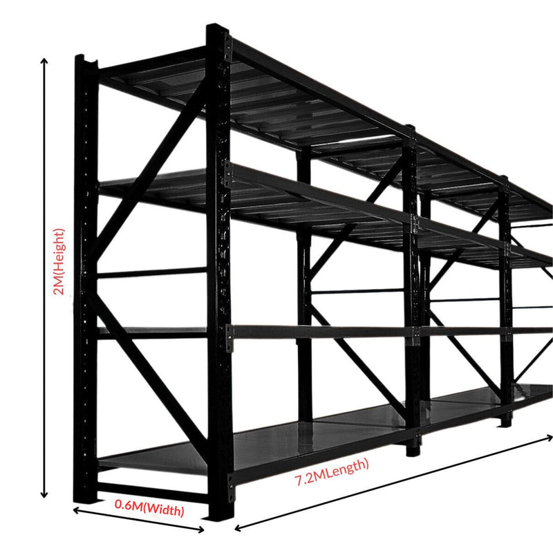heavy-duty-warehouse-garage-storage-h2000-x-l7200-x-d600mm-steel-3-base-matte-black-shelving-unit-3000kg