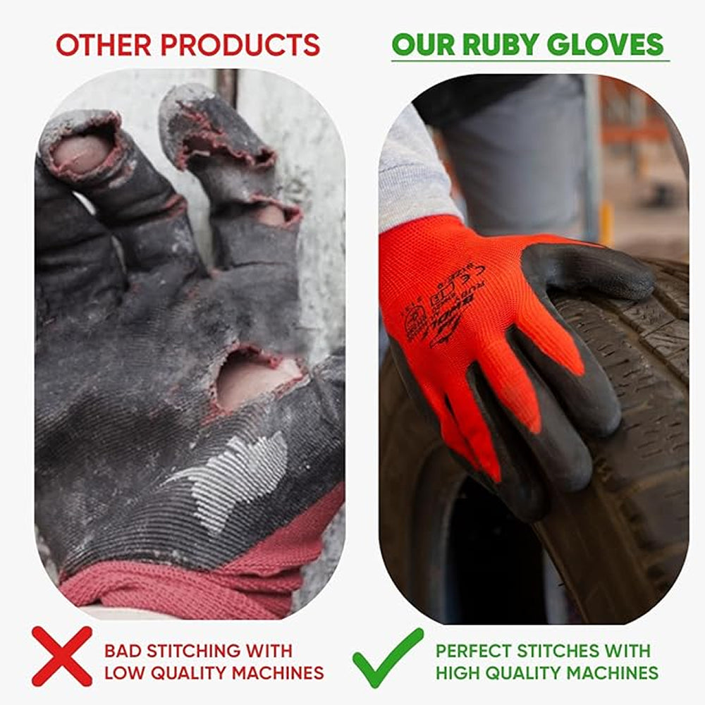 Red Wrinkle Latex Coated Work Gloves - Tool Market