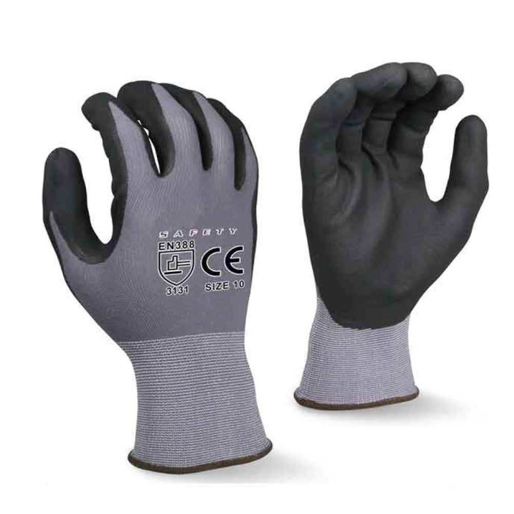 Sandy Nitrile Coated Work Gloves – Nylon Spandex Shell