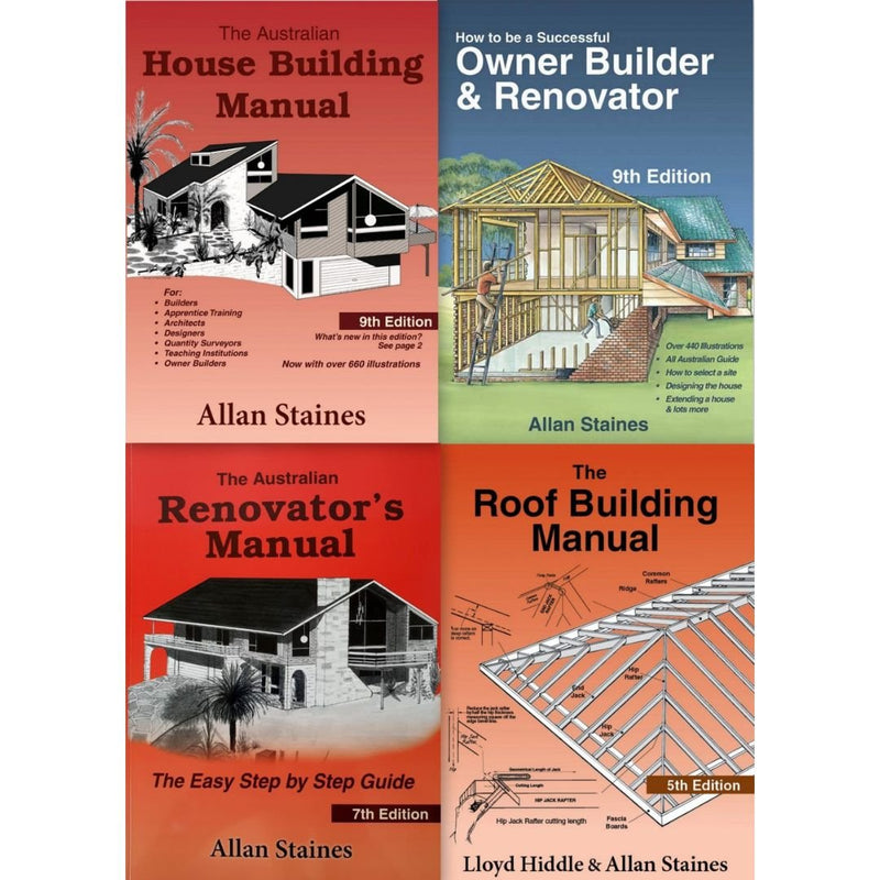 4 x Allan Staines Australian House Building Manual, Successful Owner Builder & Renovator. - Tool Market