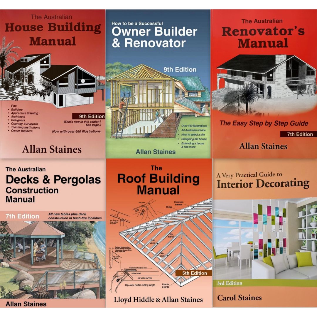 6 x Allan Staines, Australian House Building, Owner Builder, Renovator. - Tool Market