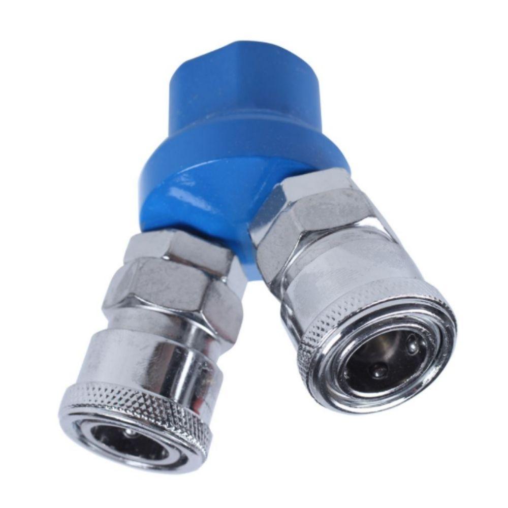 Fittings Air Hose Connector 1/4BSP 2 Way Pass Quick Coupler - Tool Market