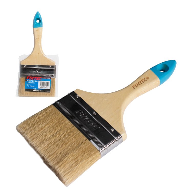 Fixtec 100x57mm Wooden Handle Paint Brush FHWB0104 - Tool Market