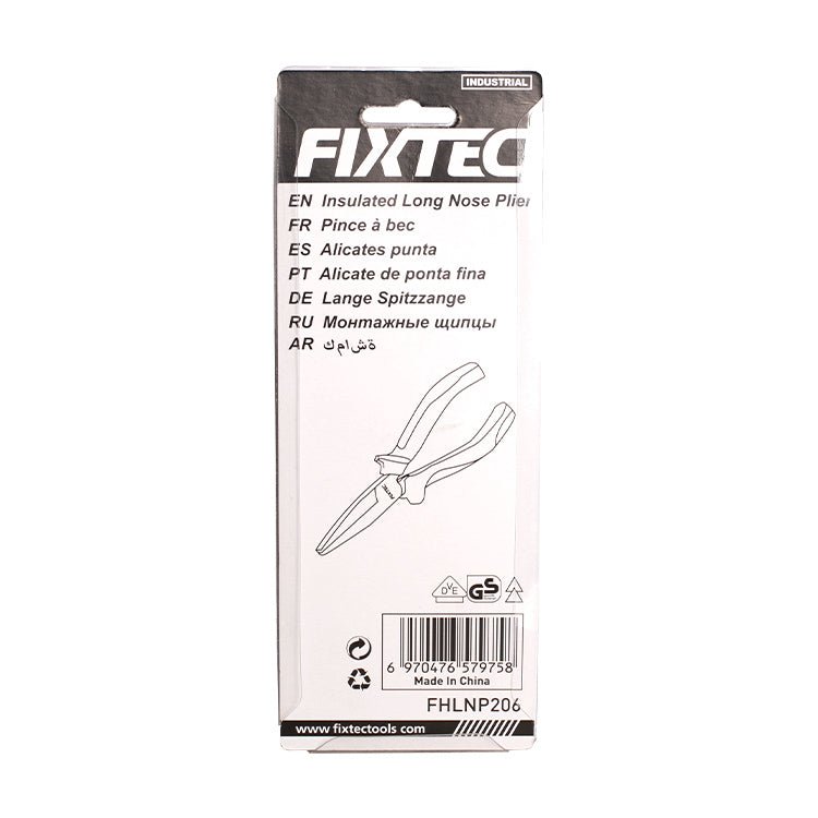 Fixtec 150mm Insulated Long Nose Pliers FHLNP206 - Tool Market