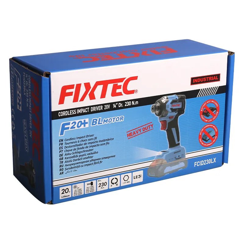 Fixtec 20V Cordless Brushless Impact Driver FCID230LX - Tool Market