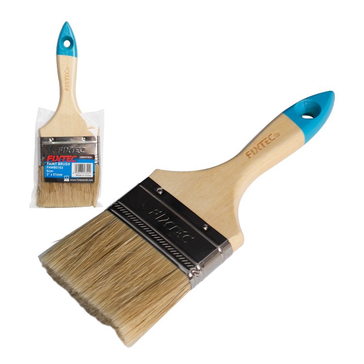 Fixtec 75x51mm Wooden Handle Paint Brush FHWB0103 - Tool Market