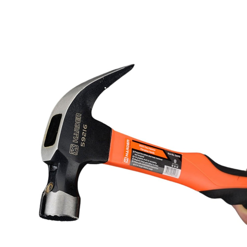 Harden 0.70kg/20oz Claw Hammer with Fiberglass Handle 590216 - Tool Market