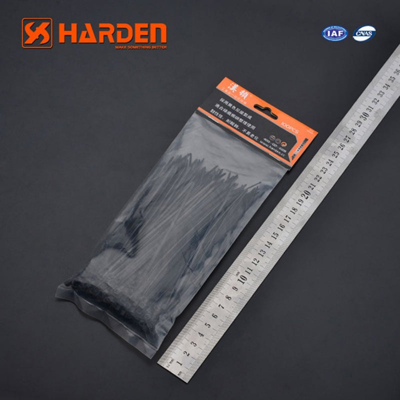 Harden 150mm 100 Piece Professional Nylon Cable Tie Black 660412 - Tool Market