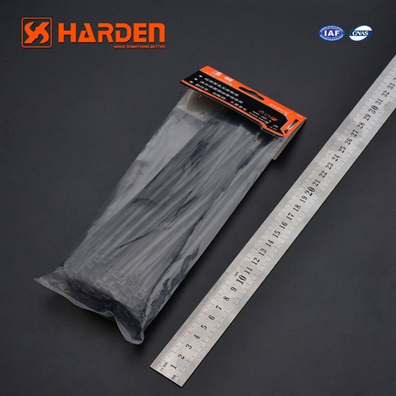 Harden 200mm/100 Piece Professional Nylon Cable Tie Black 660413 - Tool Market