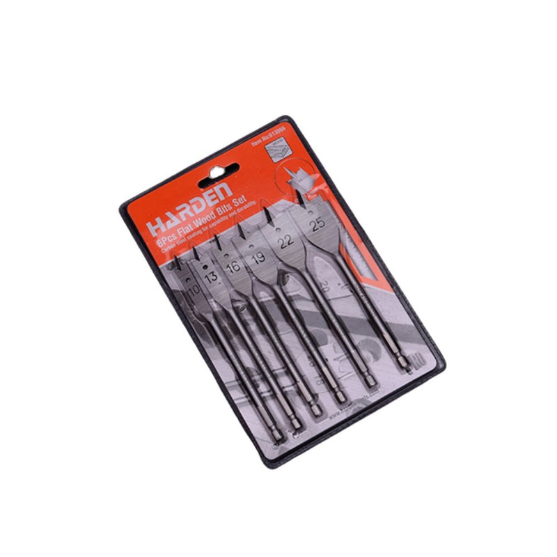 Harden 6 Piece Flat Wood Bits Set 613066 - Tool Market