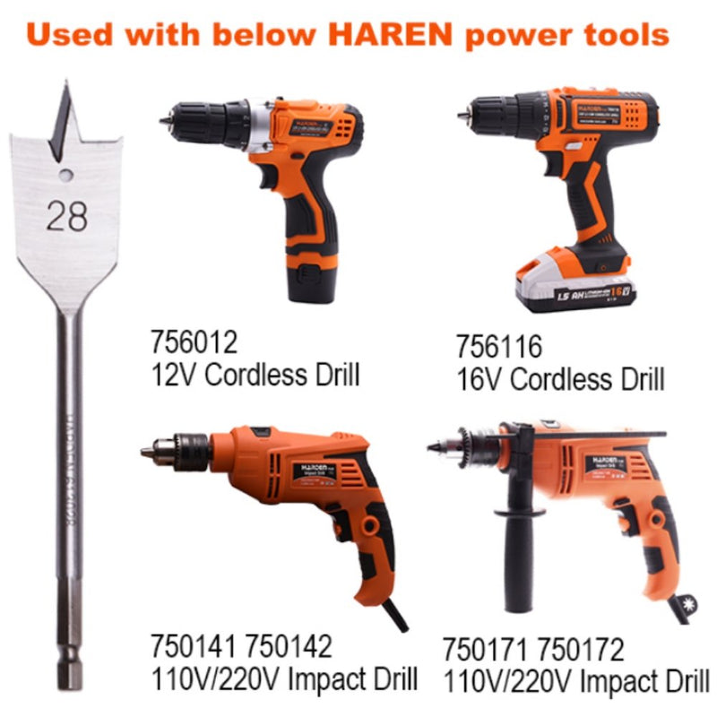 Harden 6 Piece Flat Wood Bits Set 613066 - Tool Market