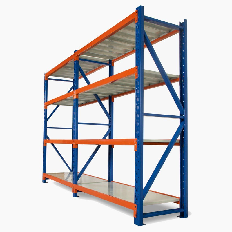 Heavy Duty Warehouse Garage Storage 2x4x0.6m 2 Base Steel Shelving Unit - 2000kg - Tool Market