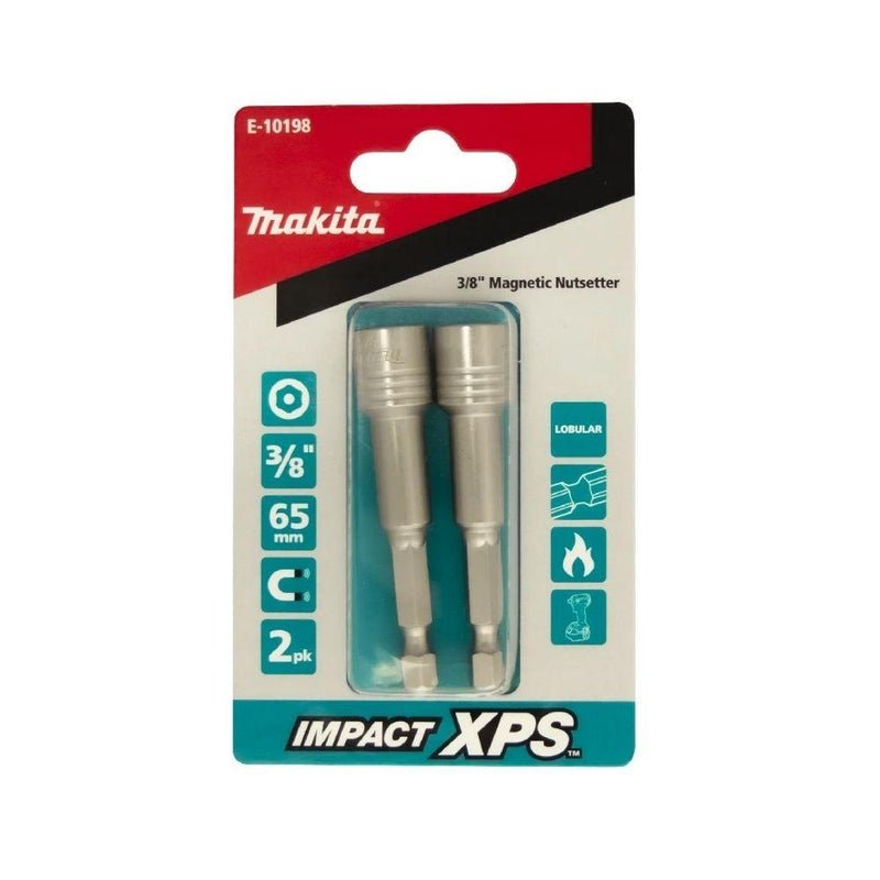 Makita 2 Piece 3/8" x 65mm Impact XPS Magnetic Nutsetter Set E-10198 - Tool Market