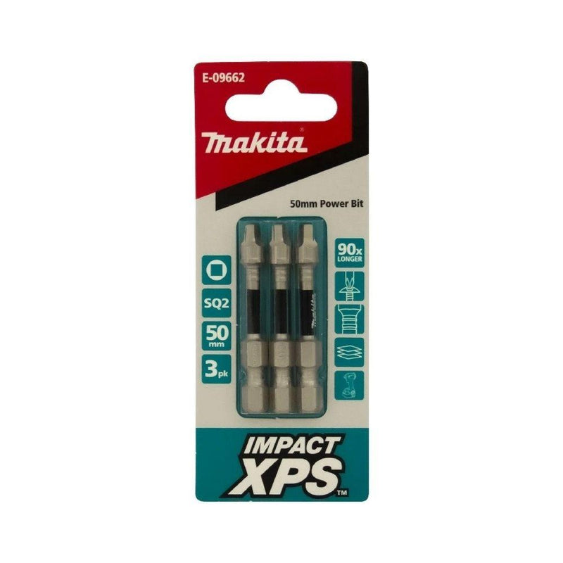 Makita 3 Piece SQ2 x 50mm Impact XPS Power Bits Set E-09662 - Tool Market