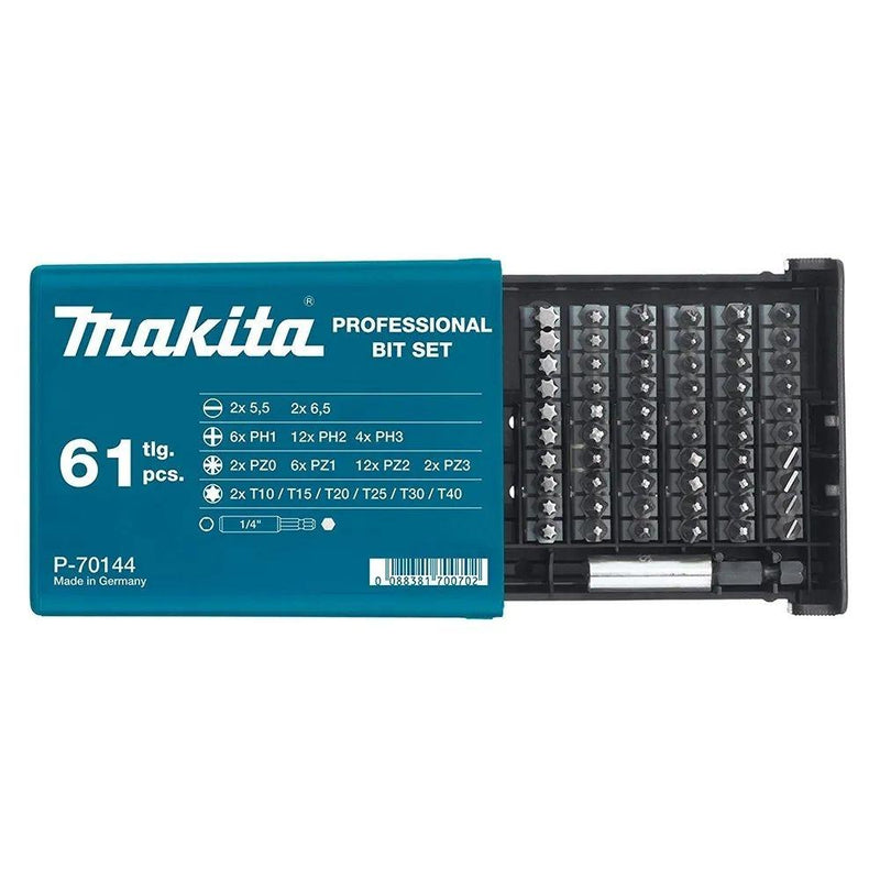 Makita 61 Piece Pro Torsion & Performance Screwdriver Bit Set P-70144 - Tool Market