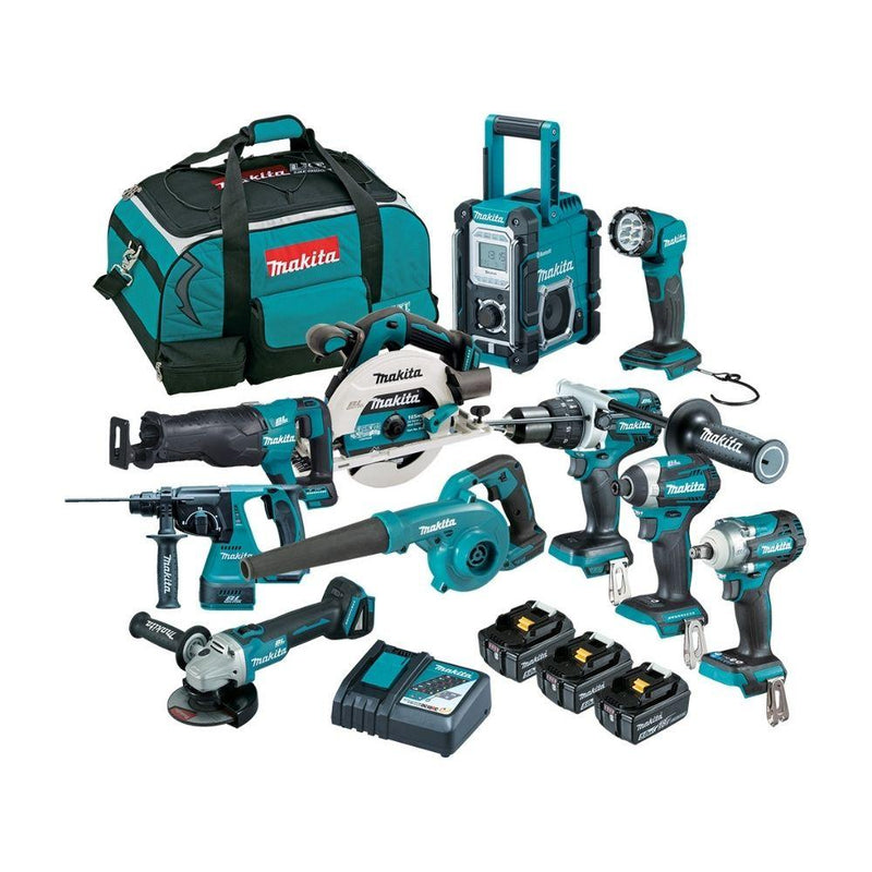 Makita DLX1028TX1 18V 5.0Ah Li-ion Cordless Brushless 10 Piece Combo Kit - Tool Market AU