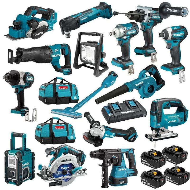 Makita DLX1509TX1 18V 5.0Ah Li ion Cordless 15 Piece Combo Kit Includi