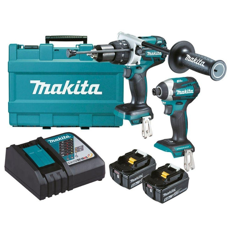 Makita DLX2176T 18V 5.0Ah Li-Ion Brushless Cordless 2 Piece Combo Kit - Tool Market