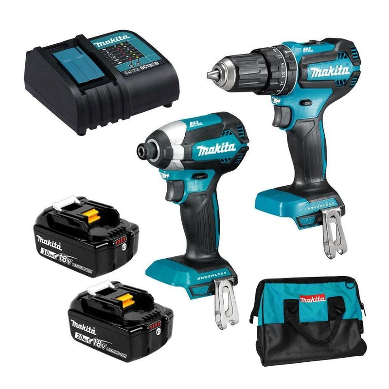 Makita DLX2283S 18V 3.0Ah Li-ion Cordless Brushless 2 Piece Combo Kit - Tool Market