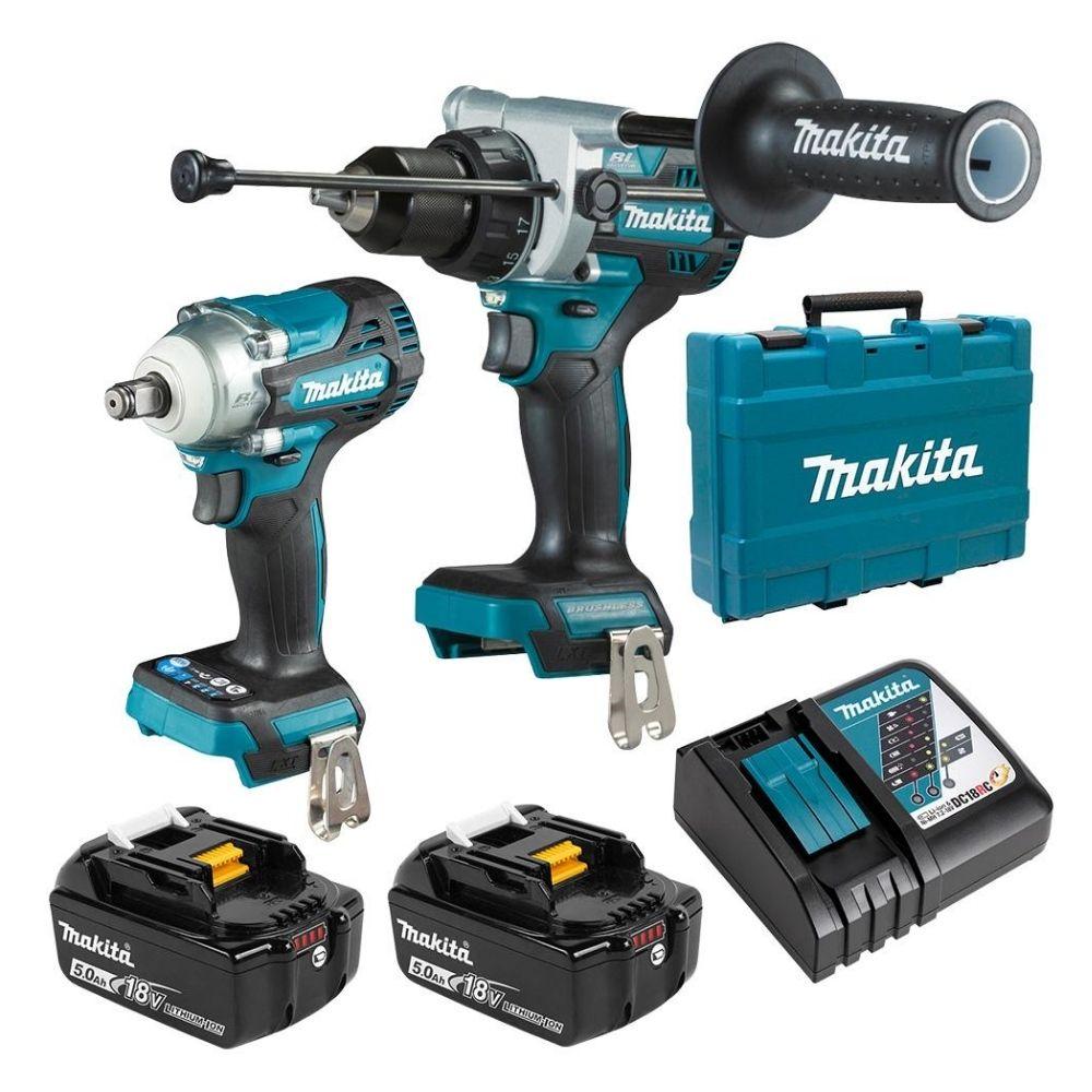 Makita DLX2419T 18V 5.0Ah Li-ion Cordless Brushless 2 Piece Combo Kit - Tool Market