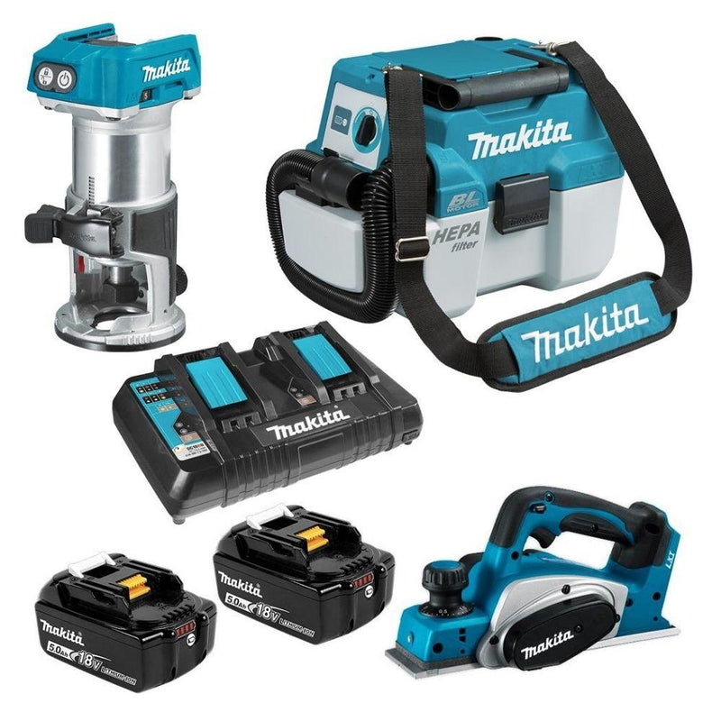 Makita DLX3120TX1 18V 5.0Ah Li-Ion Cordless 3 Piece Combo Kit Including Brushless - Tool Market