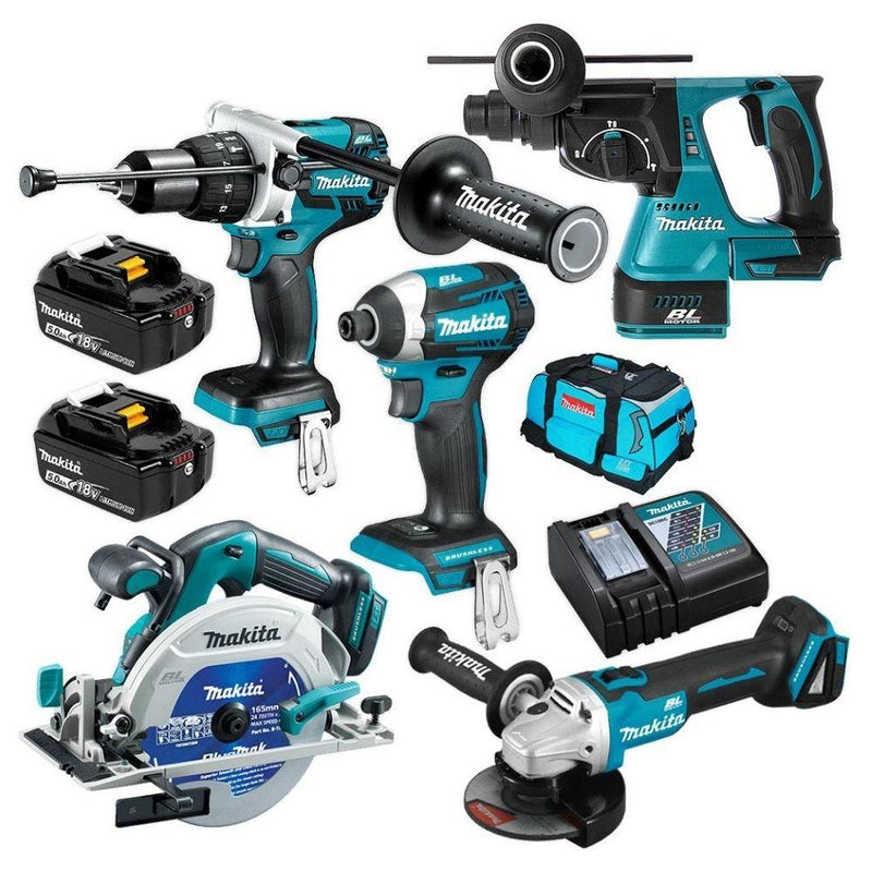 Makita DLX5027T 18V 5.0Ah Li-Ion Brushless Cordless 5 Piece Combo Kit - Tool Market