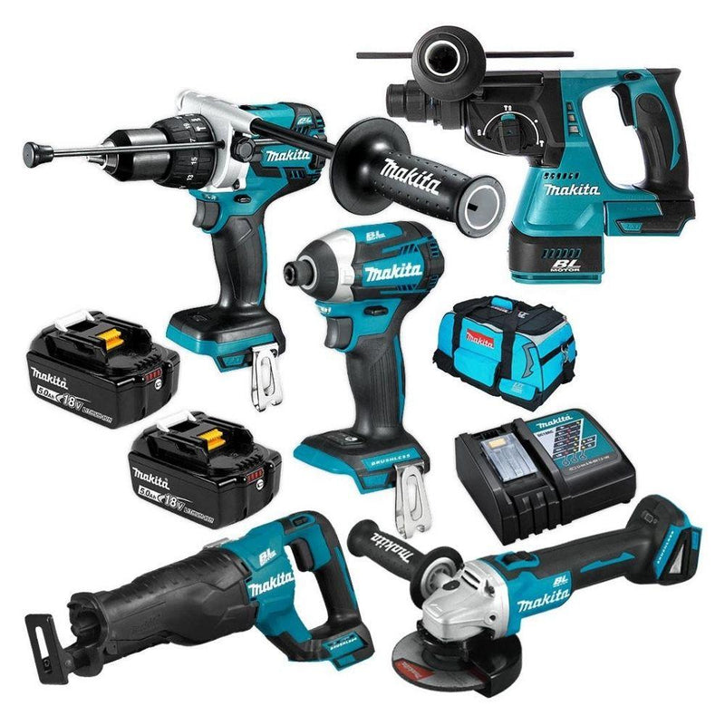 Makita DLX5028T 18V 5.0Ah Li-Ion Brushless Cordless 5 Piece Combo Kit - Tool Market