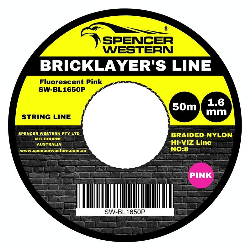 Spencer Western Bricklayer's Line Fluorescent Pink 50m - Tool Market