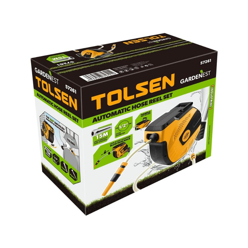 Tolsen 15m Automatic Retractable Hose Reel 57261 - Tool Market