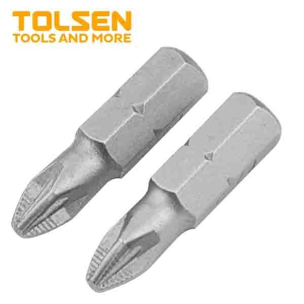 Tolsen 2 Piece PZ2 25mm Industrial Screwdriver Bits Set - Tool Market