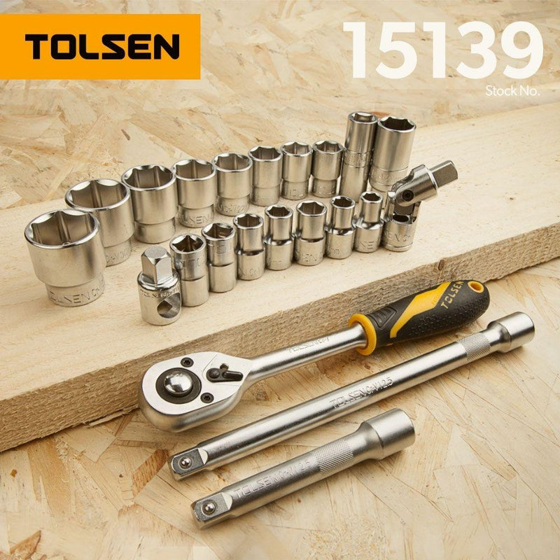 Tolsen 22 Piece 1/2" Socket Set 15139 - Tool Market