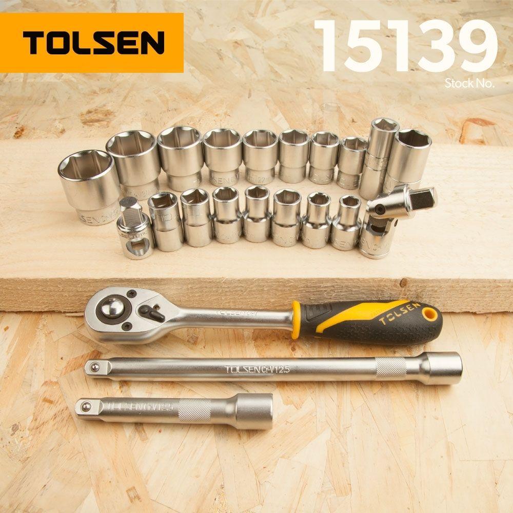 Tolsen 22 Piece 1/2" Socket Set 15139 - Tool Market