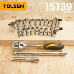 Tolsen 22 Piece 1/2" Socket Set 15139 - Tool Market