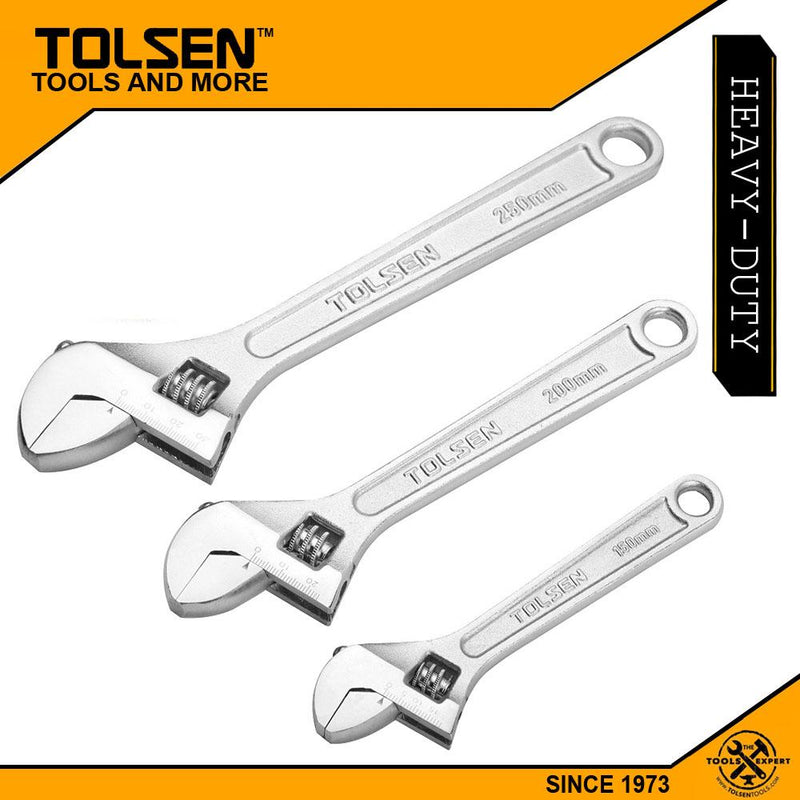 Tolsen 3 Piece Adjustable Wrenches Set - Tool Market AU