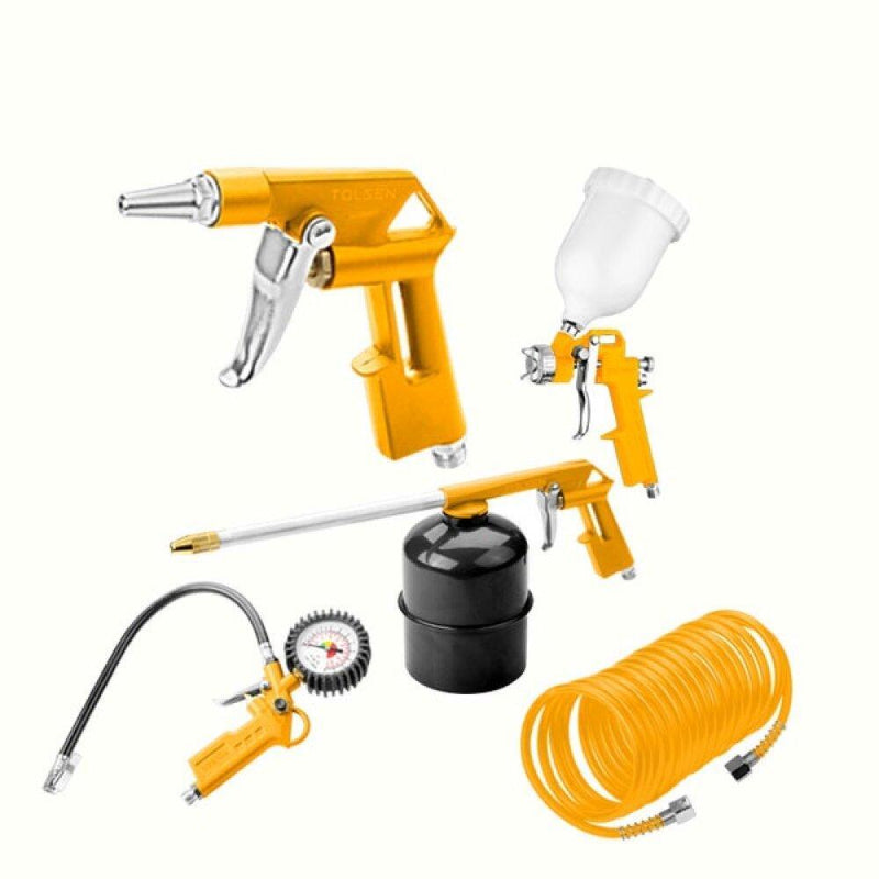 Tolsen 5 Piece Air Tools Suction Spray Gun Kit - Tool Market