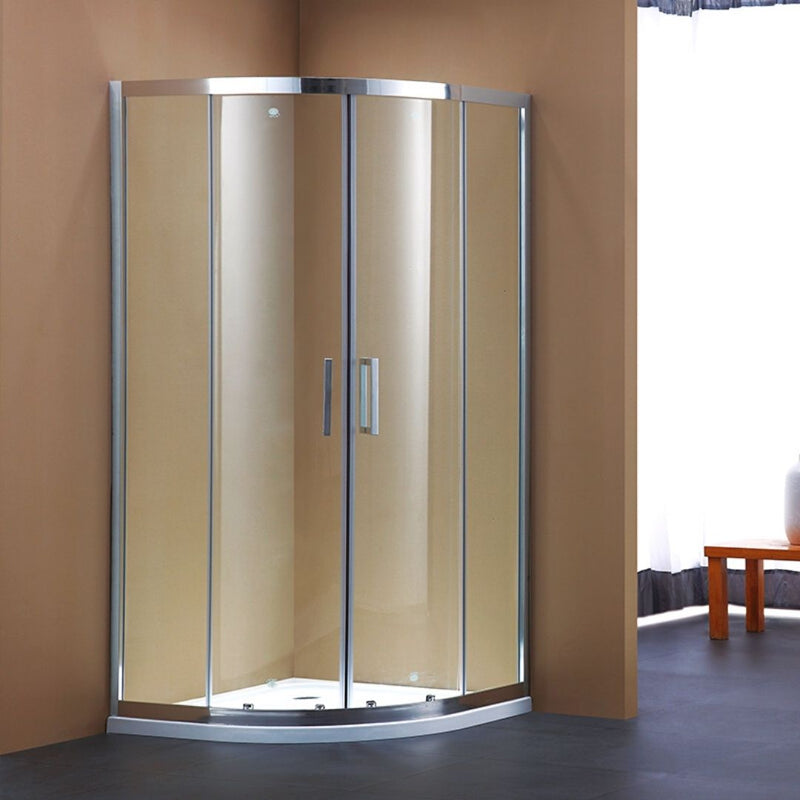 Troya Deluxe Curved Shower Enclosure with Stainless Steel Handle - Tool Market